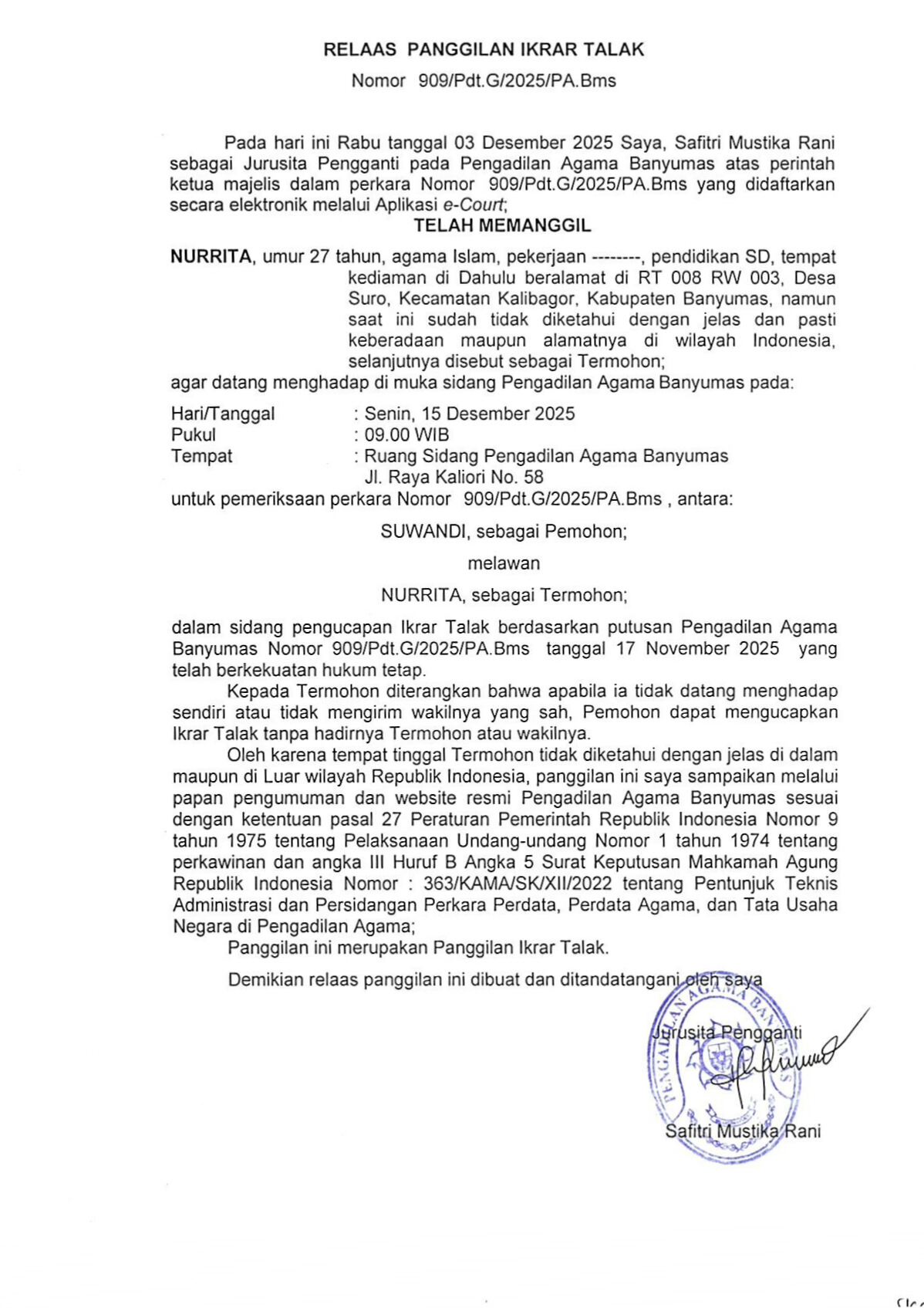 909 pang ikrar